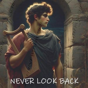 Orpheus Never Look Back- Handwriting Version, Greek Mythology Poster, Greek Tragedy, Orpheus and Eurydice, Altered Art, Sassy Poster