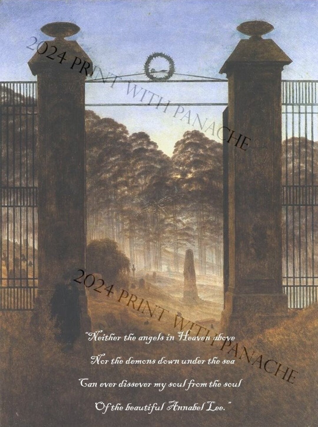 Annabel Lee Printable Art With Poetry Gothic Art, Classroom Decor