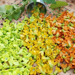 Pakalana Clay Flowers – Handmade Thai Clay Craft for Jewelry Making, DIY, Home Decor