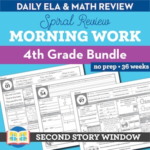 4.Klasse tägliche Spiralüberprüfung Arbeitsblätter, bildungsbezogene Aktivität, Lernen zu Hause, Homeschool, Mathe-Arbeitsblatt, lesen zum Ausdrucken, Morgenarbeit