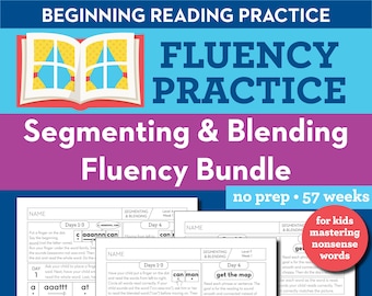 Sounding Out Words, Segmenting & Blending CVC Fluency Practice for Homework or Homeschool, Educational Activity, Reading Practice Worksheets