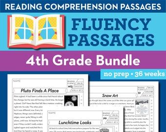 4th Grade Printable Fluency and Reading Comprehension Passages for Homework or Homeschool, Educational Activity, Reading Practice Worksheets