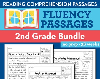 2nd Grade Printable Fluency and Reading Comprehension Passages for Homework or Homeschool, Educational Activity, Reading Practice Worksheets