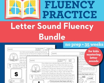 Letter Sound Fluency Practice, ABC Alphabet, Homework, Homeschool (Digital Download)