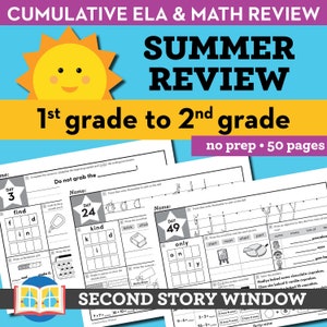 1st Grade Summer Review Worksheets • Printable End of Year Cumulative Review Before 2nd Grade