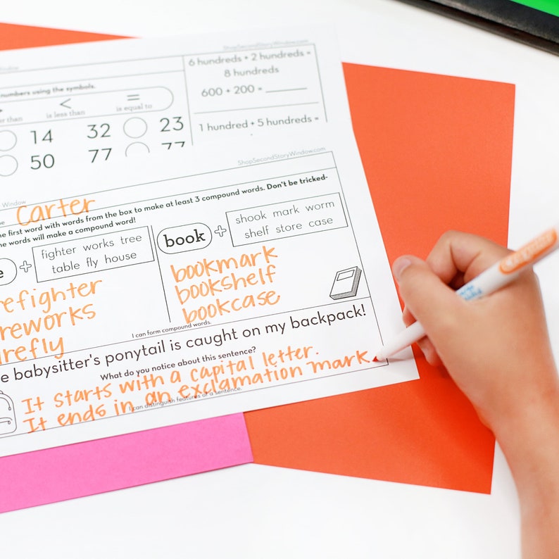 2nd Grade Math and Reading Homework Educational Activity - Etsy