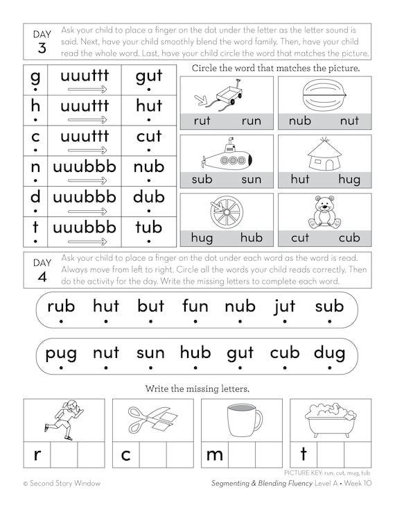 CVC Word Fluency Worksheets for Segmenting, Blending, and