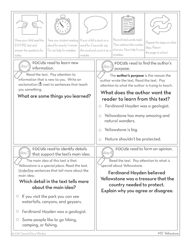 3rd Grade Printable Fluency and Reading Comprehension Passages | Etsy