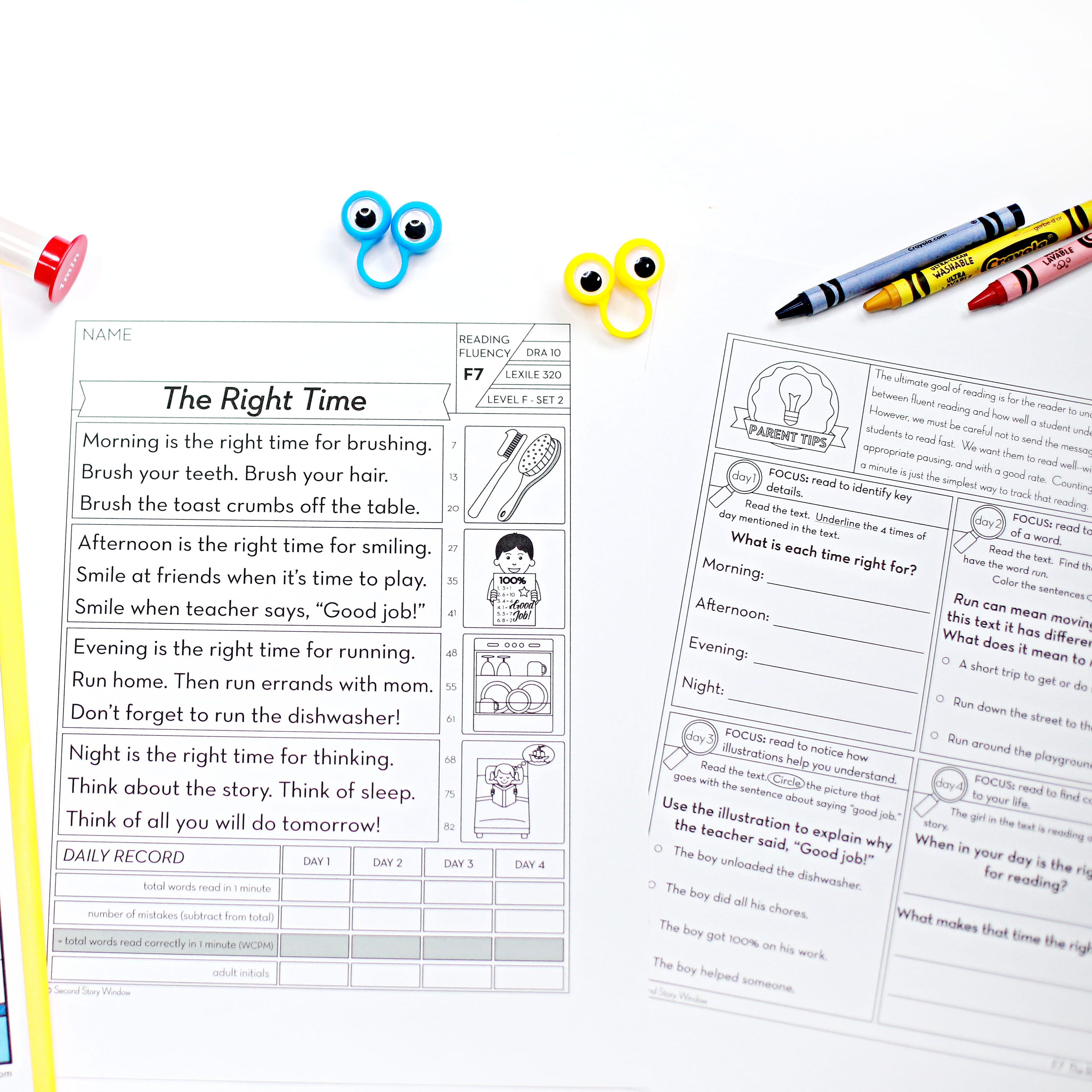 Second Grade Reading Fluency Worksheets