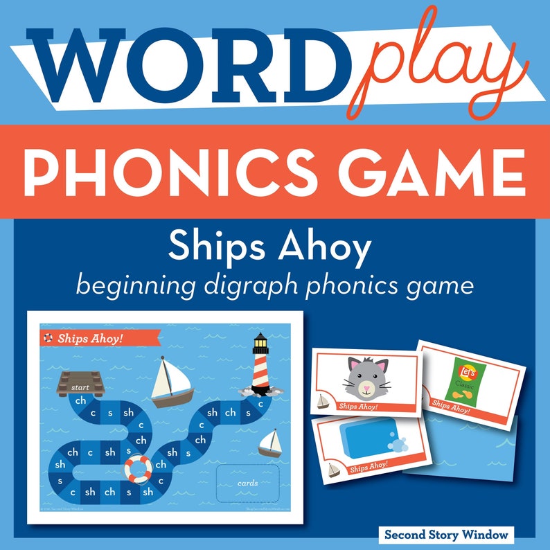 Ships Ahoy Game Phonics Digraph Letter Sound Printable Game, Educational Activity, Home Learning, Homeschool, Reading Printable image 1