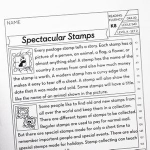 3rd Grade Printable Fluency and Reading Comprehension Passages | Etsy