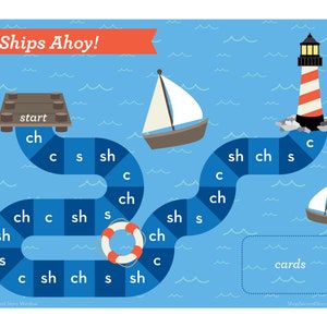 Ships Ahoy Game Phonics Digraph Letter Sound Printable Game, Educational Activity, Home Learning, Homeschool, Reading Printable image 4