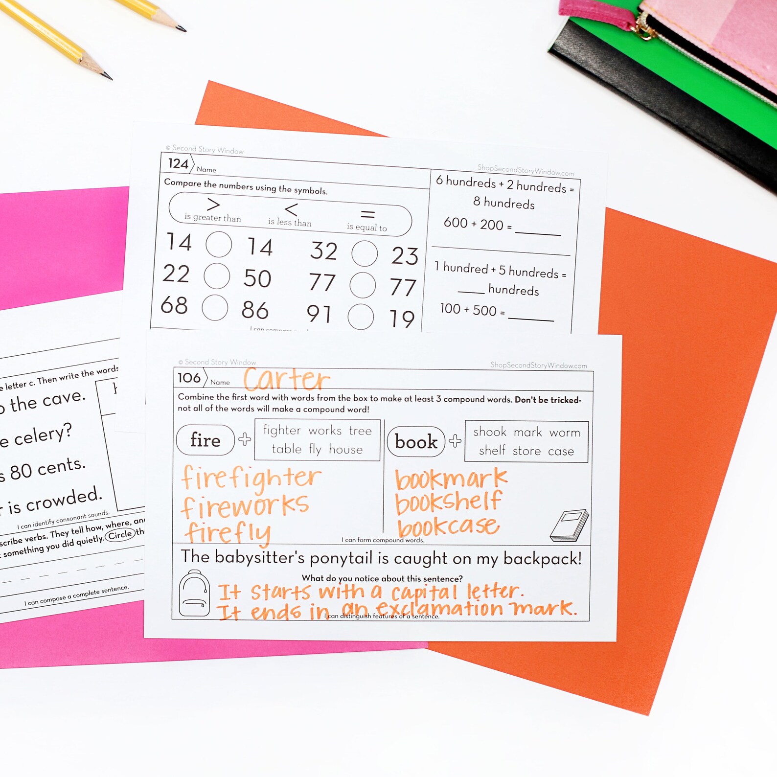 2nd Grade Math and Reading Homework Educational Activity - Etsy
