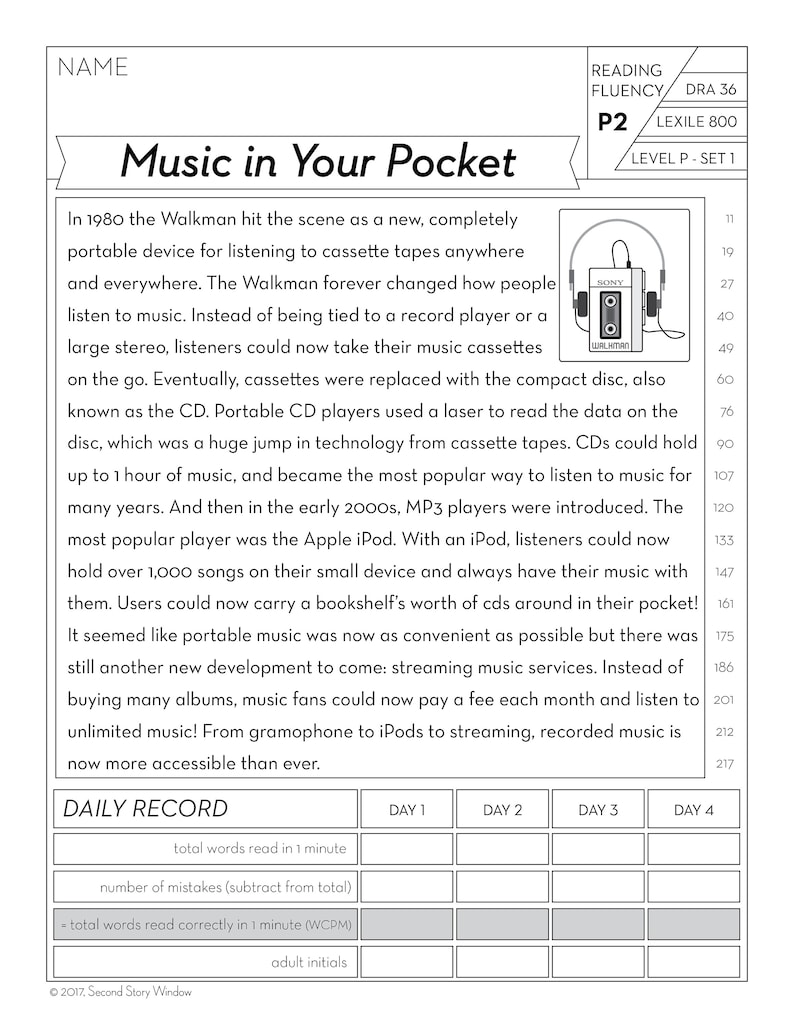 3rd Grade Printable Fluency and Reading Comprehension Passages - Etsy
