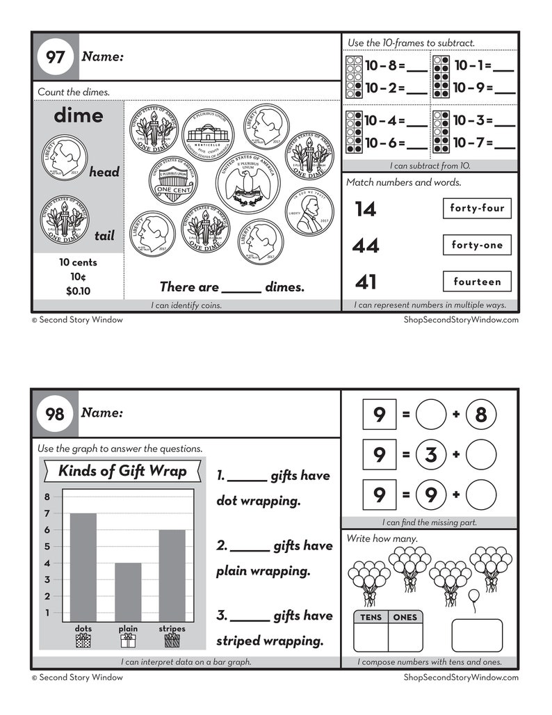 1st Grade Math and Reading Homework Worksheets Educational - Etsy