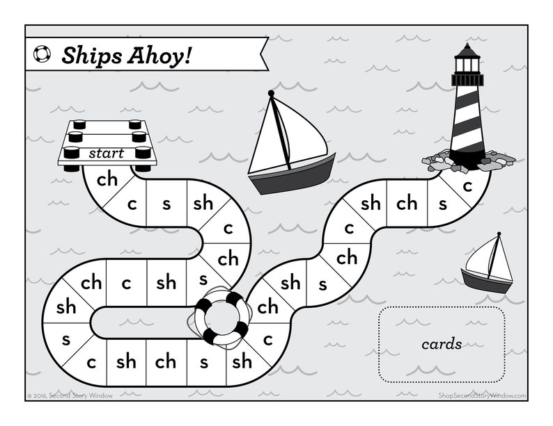 Ships Ahoy Game Phonics Digraph Letter Sound Printable Game, Educational Activity, Home Learning, Homeschool, Reading Printable image 6