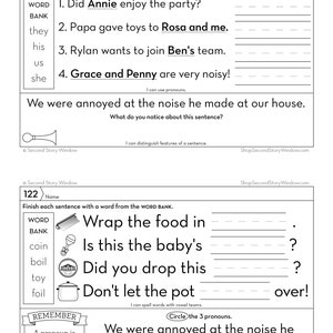 2nd Grade Math and Reading Homework, Educational Activity, Home Learning, Homeschool, Math Worksheet, Reading Printable image 9
