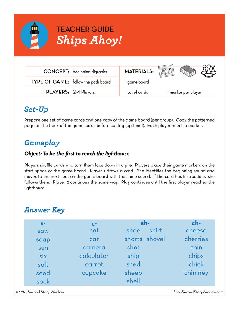 Ships Ahoy Game Phonics Digraph Letter Sound Printable Game, Educational Activity, Home Learning, Homeschool, Reading Printable image 7