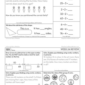 2nd Grade Math and Reading Homework, Educational Activity, Home Learning, Homeschool, Math Worksheet, Reading Printable image 8