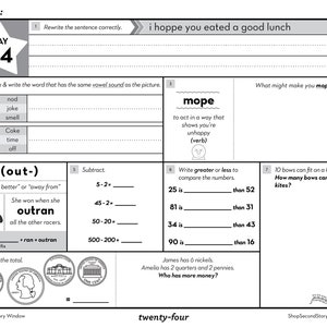 2nd Grade Summer Review Worksheets Printable End of Year Cumulative Review Before 2nd Grade image 9