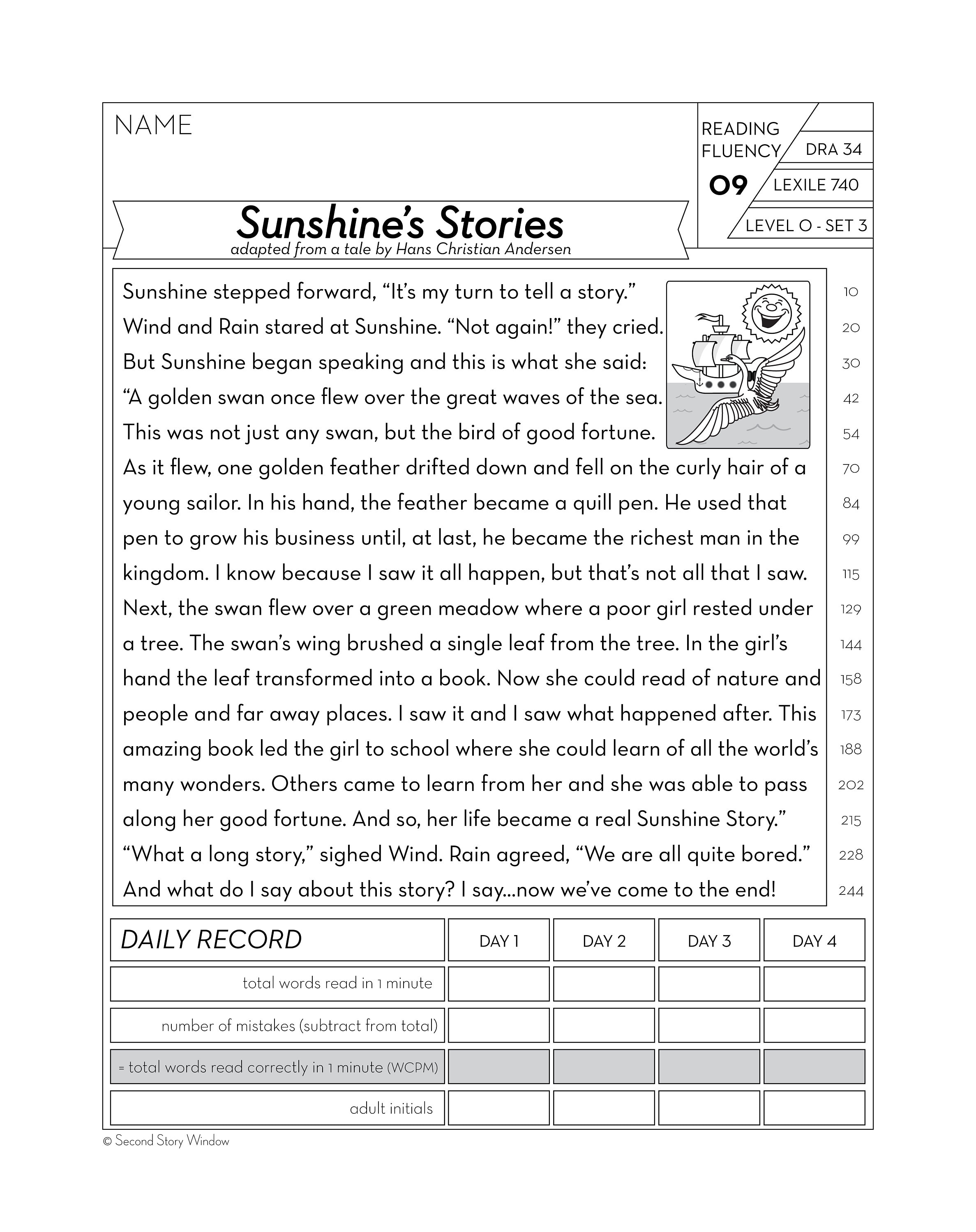 Free Printable Fluency Passages 4th Grade