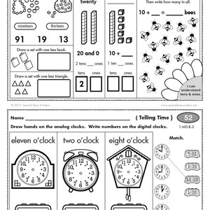 1st Grade Common Core Homework | Etsy