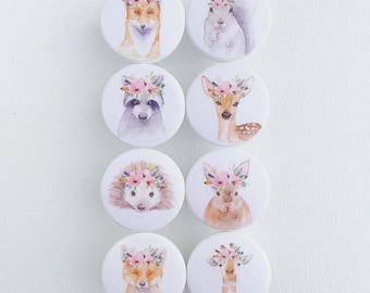 Kids Drawer Knobs With Woodland Animal Designs