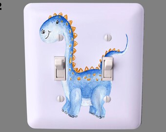 Dinosaur Light Switch Cover - Double Toggle Switch Plate - Nursery Decor - Wall Plate Cover