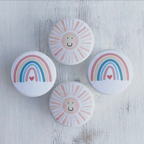 Rainbow Drawer Knobs Pulls Kids Knobs Dresser Etsy Canada
