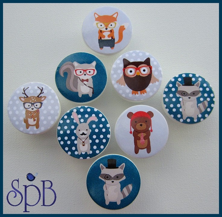 Animales del bosque zorro tiradores de cajón tiradores del | Etsy