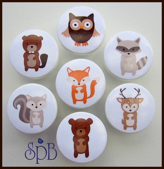 Woodland Animals Fox Drawer Pulls Cabinet Pulls Forest Etsy