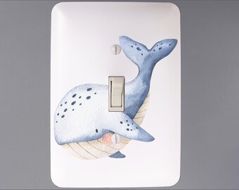 Sea Animal Light Switch Cover - Switch Plate - Nursery Decor - Wall Plate Cover - Whale