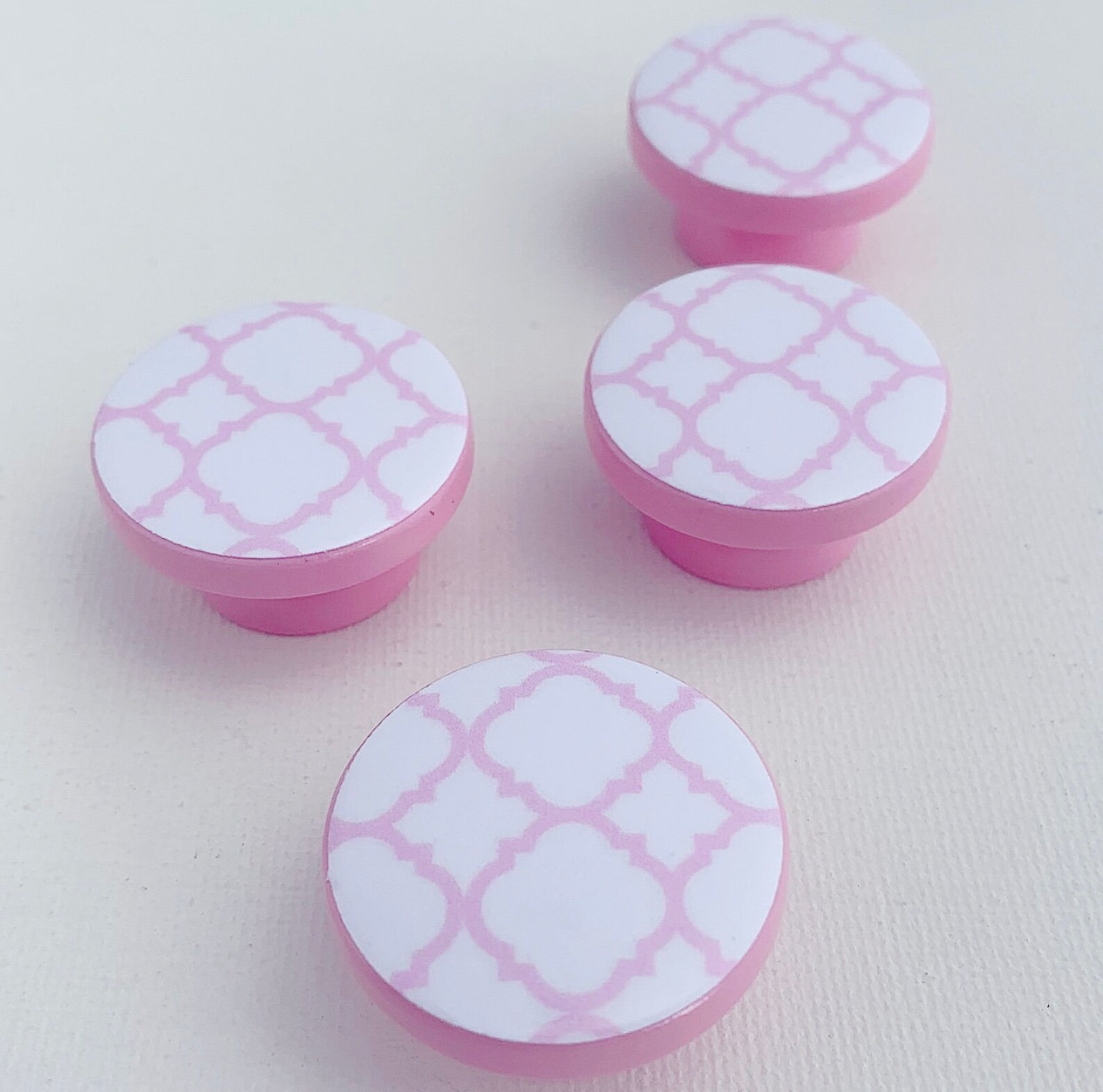 Pink Drawer Knobs Drawer Pulls Pink Quatrefoil Knobs Etsy
