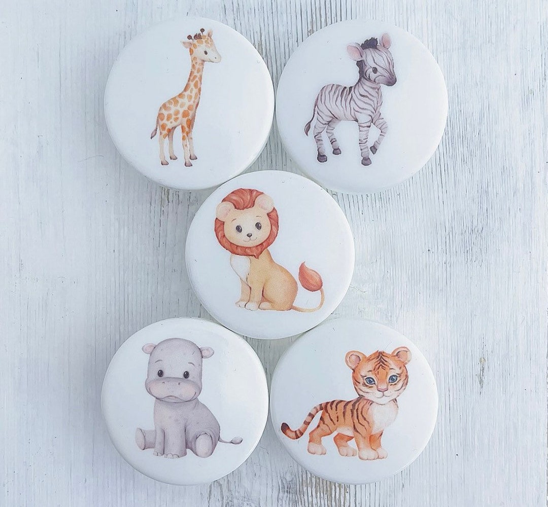 Safari Animal Drawer Knobs Dresser Pulls Scandinavian Etsy