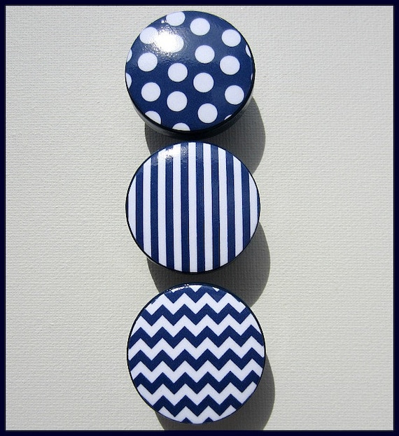 Dresser Knobs Drawer Knobs Navy Blue Drawer Pulls Etsy