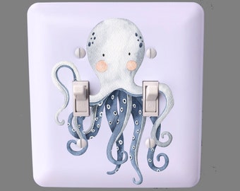 Sea Animal Light Switch Cover - Double Toggle Switch Plate - Nursery Decor - Wall Plate  Cover - Whale