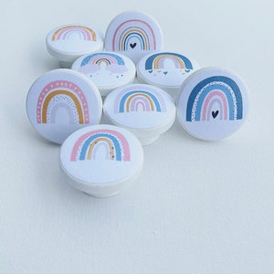 Rainbow Drawer Knobs, Cabinet Pulls, Kids Knobs, Dresser Knobs, Door Knobs, Nursery Decor, Baby Nursery, Drawer Handles