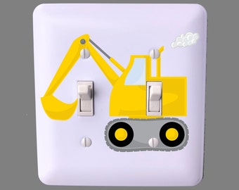 Construction Light Switch Cover - Double Toggle Switch Plate - Nursery Decor - Wall Plate Cover -