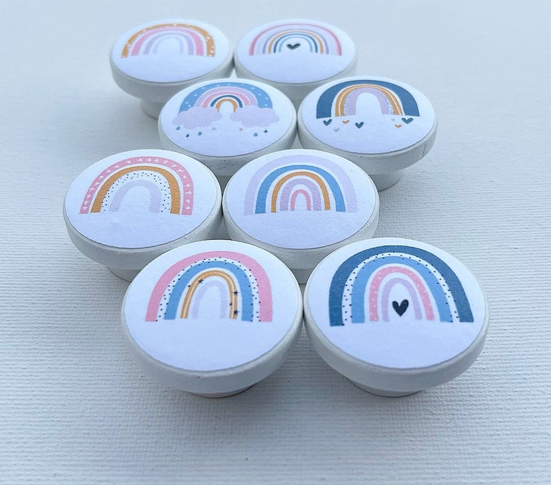 Rainbow Drawer Knobs Pulls Kids Knobs Dresser Etsy