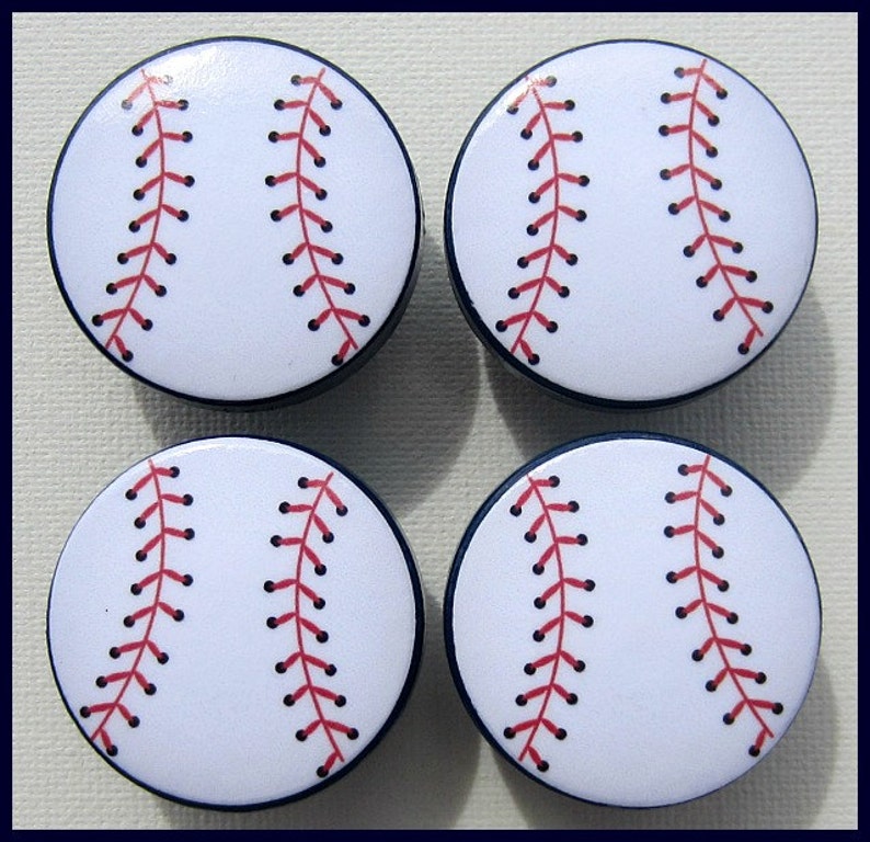 Baseball Dresser Knob Drawer Knobs Bedroom Decor Door Etsy