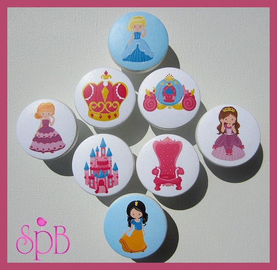 Princess Knobs Fairy Princess Knobs Princess Theme Crown Etsy