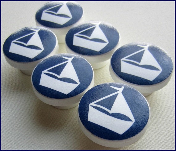Nautical Drawer Knob Drawer Pulls Nautical Sailboat Knobs Etsy