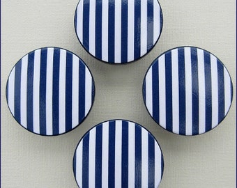 Nautical Stripe Drawer Knob, Drawer Pulls, Nautical Nursery Decor, Dresser Knobs