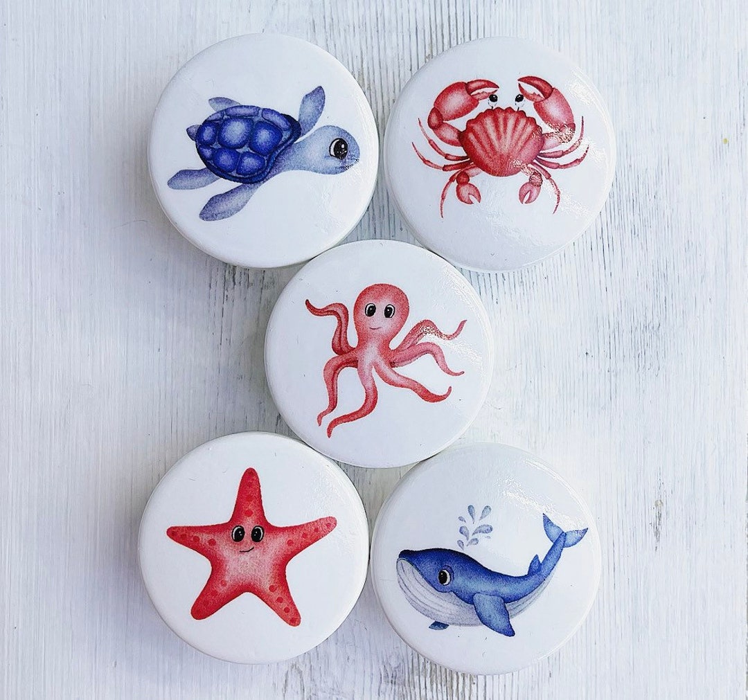 Sea Animals Drawer Knobs Drawer Pulls Nursery Decor Dresser Etsy