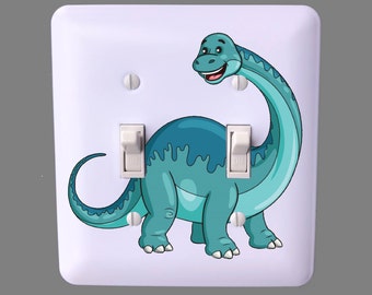 Dinosaur Light Switch Cover - Double Toggle Switch Plate - Nursery Decor - Wall Plate Cover -