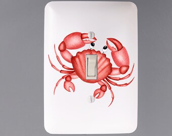 Watercolor Sea Life  Light Switch Cover - SIngle Toggle Switch Plate - Nursery Decor - Wall Plate Cover -