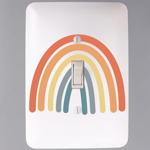 Boho Rainbow Light Switch Cover - Single Toggle Switch Plate - Nursery Decor - Wall Plate Cover