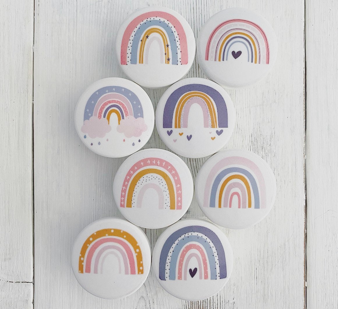 Rainbow Drawer Knobs Pulls Kids Knobs Dresser Etsy Canada