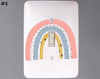 Rainbow Light Switch Covers - Single Toggle Switch Plate - Nursery Decor - Wall Plate Cover