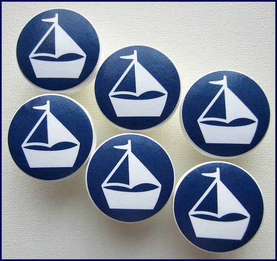 Nautical Drawer Knob Drawer Pulls Nautical Sailboat Knobs Etsy